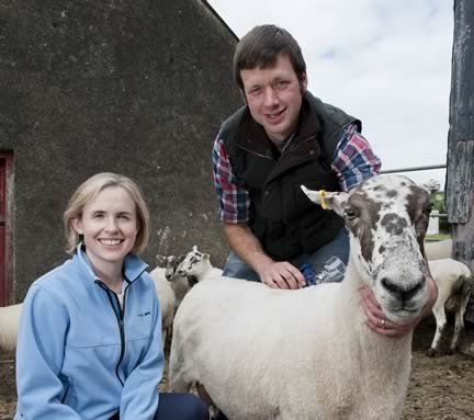 Vet Richard Hood and fellow vet Mairéad O’Grady of MSD Animal Health with ewes being vaccinated against Schmallenberg Disease on his Ballymena farm